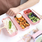  Lunchbox - Meal Prep Bakjes - Lunch Box Met Deksel - Meal Prep – Bento Box - Lunchtrommel Met Bestek Beige