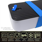  IFancy Lunchbox Tasty - Bento Lunch Box 1000ml - Dicht &amp; Lekvrij Voor Kinderen &amp; Volwassenen - Kantoor &amp; School - BPA Vrij - Vaatwasser Magnetron &amp; Vriezer Lunch Box (Blauw)