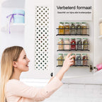  Kruidenrek Ophangbaar Kruidenpotjes Wandrek Organizer Keuken Accessoires - Zwart - Geschikt Voor Bijna Alle Kruidenpotjes