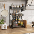  Chefs Cuisine Kruidenrek - Kruidenrek Staand - Keukenrek -aanrecht Organizer - Bureau Organizer - Keuken Organizers - Roestvrij Staal