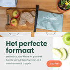  BROODNODIG® - Herbruikbare Boterhamzak - Van 100% Gerecyclede PET-flessen - Ideaal Als Diepvrieszakjes - Lunchzak - Herbruikbaar Boterhamzakje - Foodwrap - Lunchbox - 30x20cm - Pastel Groen