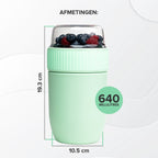  Coninx Yoghurtbeker To Go - Muesli Beker To Go - Lunchbeker - Mueslibeker 640ml (450ml+190ml) - Groen