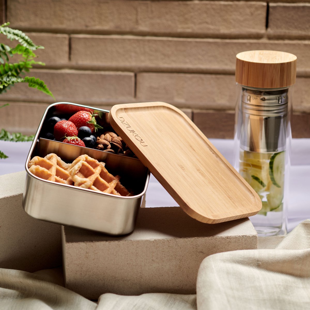  Dzukou Jim Corbett – RVS Lunchbox - Volwassenen - Met Vakjes - 1200 Ml