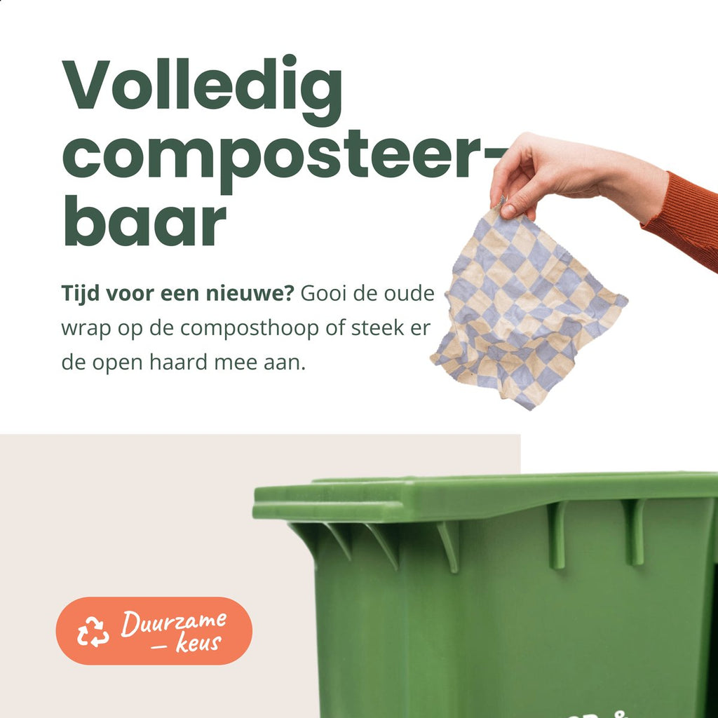  BROODNODIG® - Bijenwas Wraps (Bijenwas Doek) - Set Van 4 - 1S, 2M, 1L - Foodwrap - Beeswax Wraps - Bee Wrap - Beewax - Bijenwasdoek - Zero Waste - Duurzaam Cadeau - Herbruikbaar Boterhamzakje