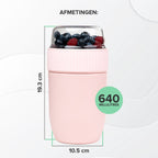 Coninx Yoghurtbeker To Go - Muesli Beker To Go - Lunchbeker - Mueslibeker 640ml (450ml+190ml) - Roze