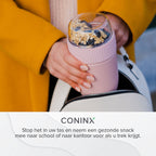  Coninx Yoghurtbeker To Go - Muesli Beker To Go - Lunchbeker - Mueslibeker 640ml (450ml+190ml) - Roze