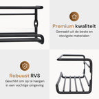  Comforder Kruidenrek Ophangbaar - Kruiden Organizer - 4 Kruidenrekken - Voor 24 Kruidenpotjes - Zwart