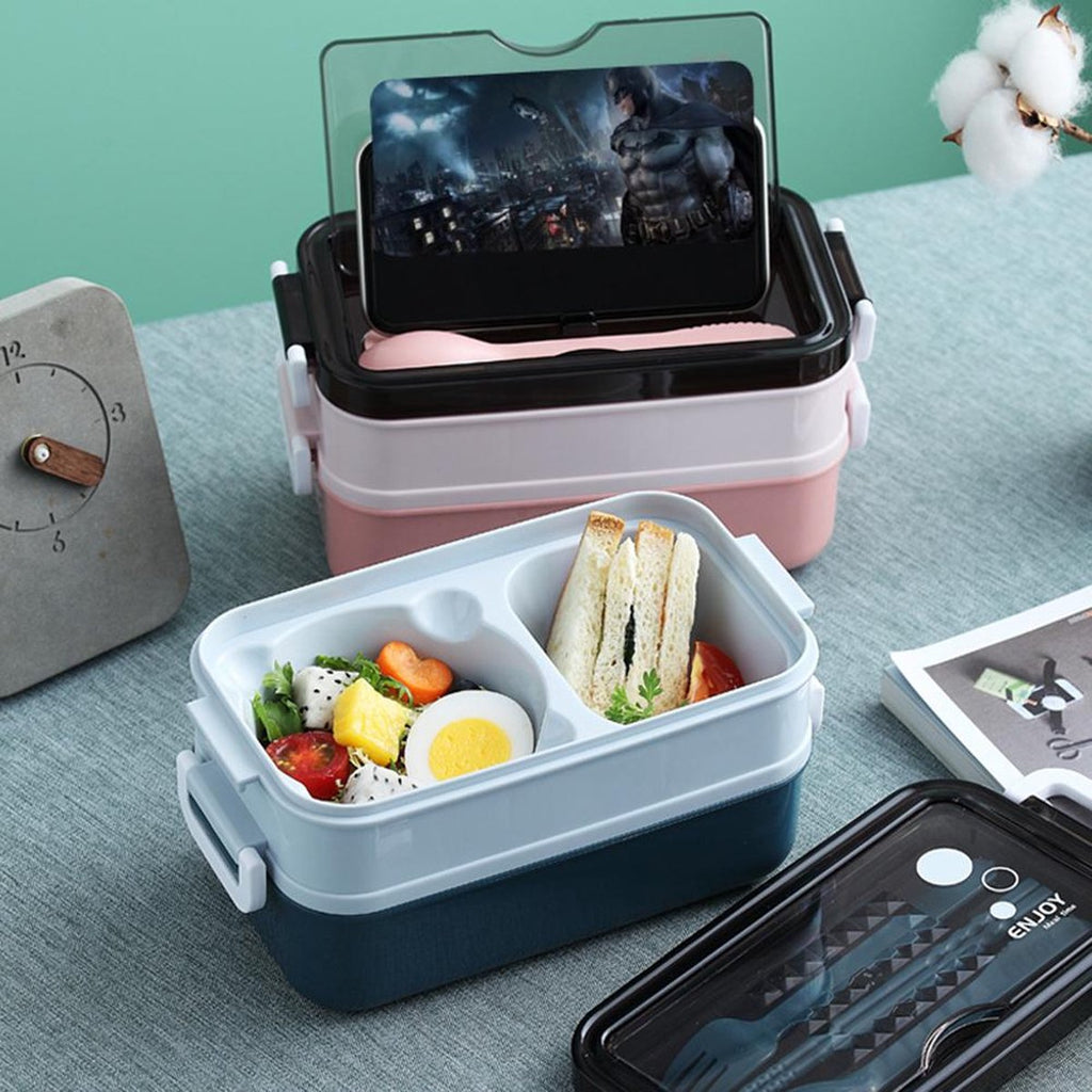  Lunchbox - Meal Prep Bakjes - Lunch Box Met Deksel - Meal Prep – Bento Box - Lunchtrommel Met Bestek Groen