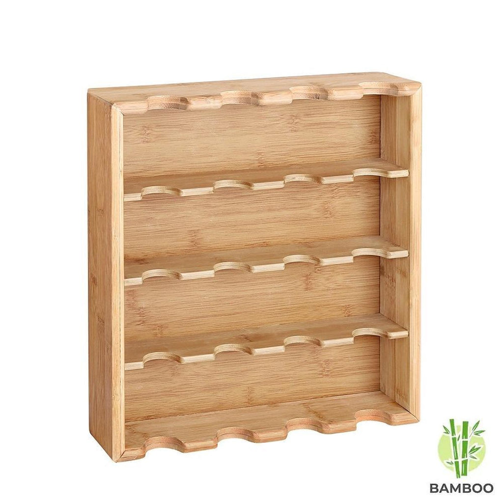 Merkloos Decopatent® Kruidenrekje Ophangbaar - Kruidenrek Inclusief 16 Kruidenpotjes - Bamboe Hout - 4 Laags