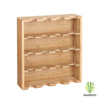 Merkloos Decopatent® Kruidenrekje Ophangbaar - Kruidenrek Inclusief 16 Kruidenpotjes - Bamboe Hout - 4 Laags