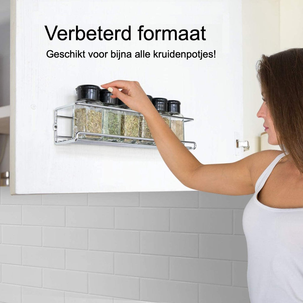  Kruidenrek Ophangbaar Kruidenpotjes Wandrek Organizer Keuken Accessoires - Geschikt Voor Bijna Alle Kruidenpotjes