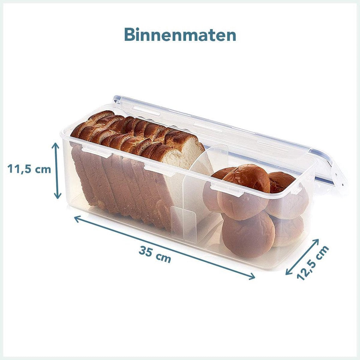  Lock&amp;Lock Vershouddoos Voor Brood - Brooddoos - Broodtrommel - Brood Bewaren - Opbergdoos - Bewaardoos Met Deksel - 100% Luchtdicht - BPA Vrij - 5 Liter - Transparant