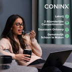  Coninx Yoghurtbeker To Go - Muesli Beker To Go - Lunchbeker - Mueslibeker 640ml (450ml+190ml) - Zwart
