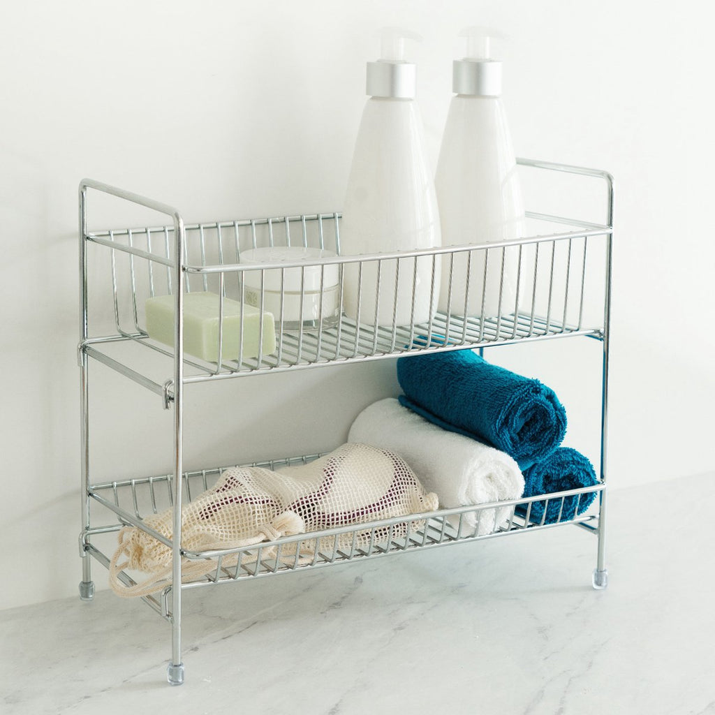  Navaris Stalen Kruidenrekje 2 Laags - Kruidenrek Staand - Rek Voor Kruidenpotjes En Glaasjes - Multifunctionele Organizer Voor Keuken En Badkamer