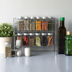  Navaris Stalen Kruidenrekje 2 Laags - Kruidenrek Staand - Rek Voor Kruidenpotjes En Glaasjes - Multifunctionele Organizer Voor Keuken En Badkamer