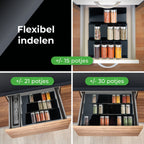  Goedewaere Kruidenrek Lade - 6 Stuks - Keuken Organizers - Keukenlade Organiser - Kruiden Organizer - Uitschuifbaar - Kunststof