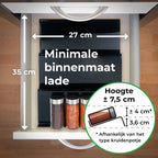  Goedewaere Kruidenrek Lade - 6 Stuks - Keuken Organizers - Keukenlade Organiser - Kruiden Organizer - Uitschuifbaar - Kunststof