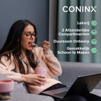  Coninx Yoghurtbeker To Go - Muesli Beker To Go - Lunchbeker - Mueslibeker 640ml (450ml+190ml) - Roze