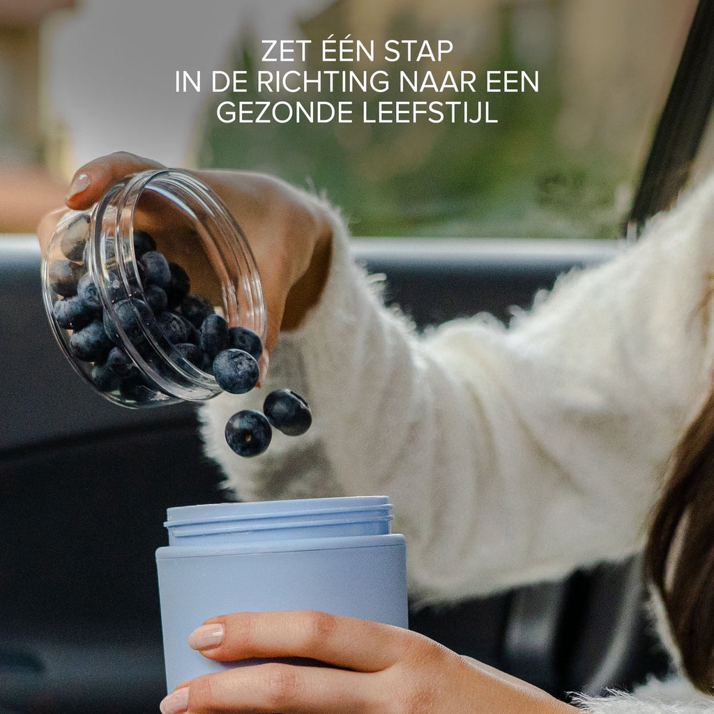  Coninx Yoghurtbeker To Go - Muesli Beker To Go - Lunchbeker - Mueslibeker 640ml ( 450ml+190ml ) - Blauw
