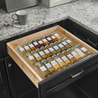 Merkloos Kruidenrek Voor Lade - Kruidenorganizer - Keukenlade Organiser - Kruidenrek Lade - Kruidenhouder - Lade Voor Kruiden - Spice Rack - Uitschuifbaar Van 20cm Tot 40cm - Kruidenrek Liggend - Spice Organizer