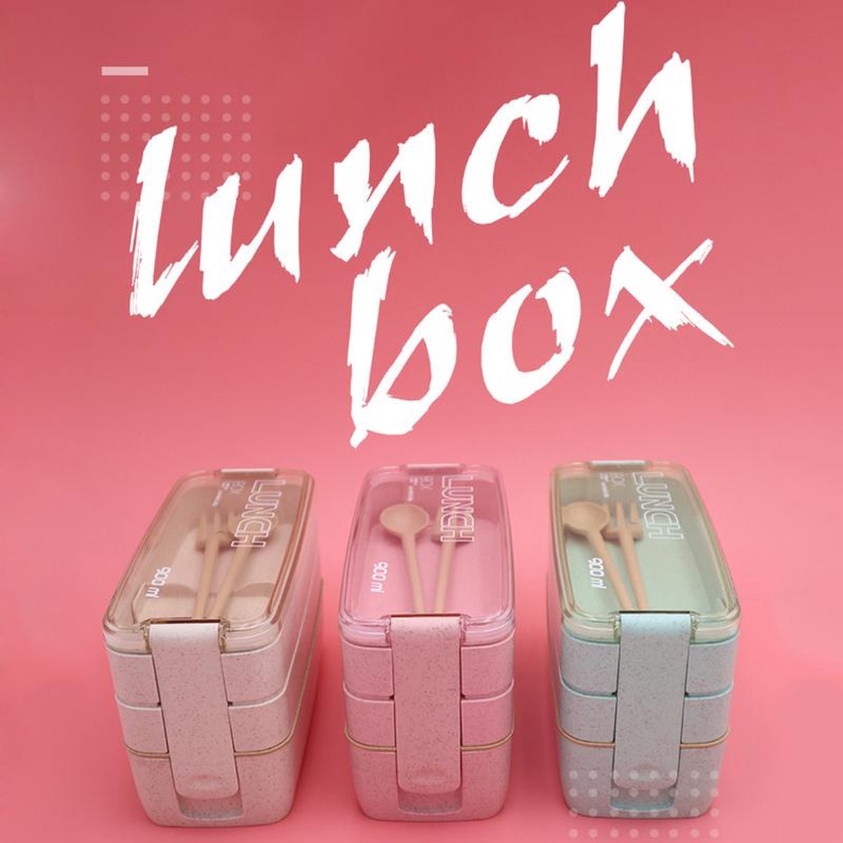  Lunchbox - Meal Prep Bakjes - Lunch Box Met Deksel - Meal Prep – Bento Box - Lunchtrommel Met Bestek Beige