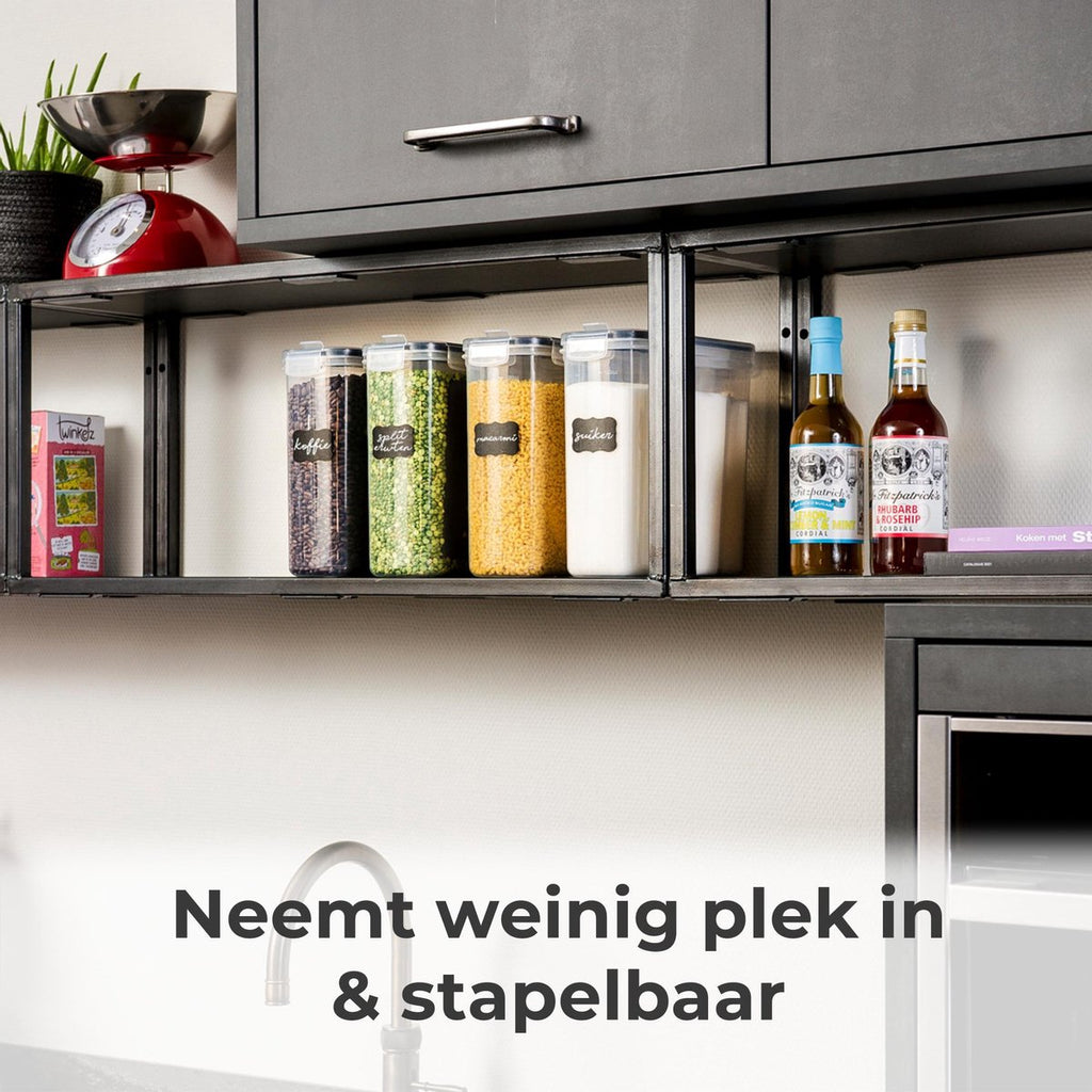  Stosh Voorraadpotten - Voorraadbussen - Vershouddoos - 4 Stuks - 4.0L - BPA Vrij - Kunststof