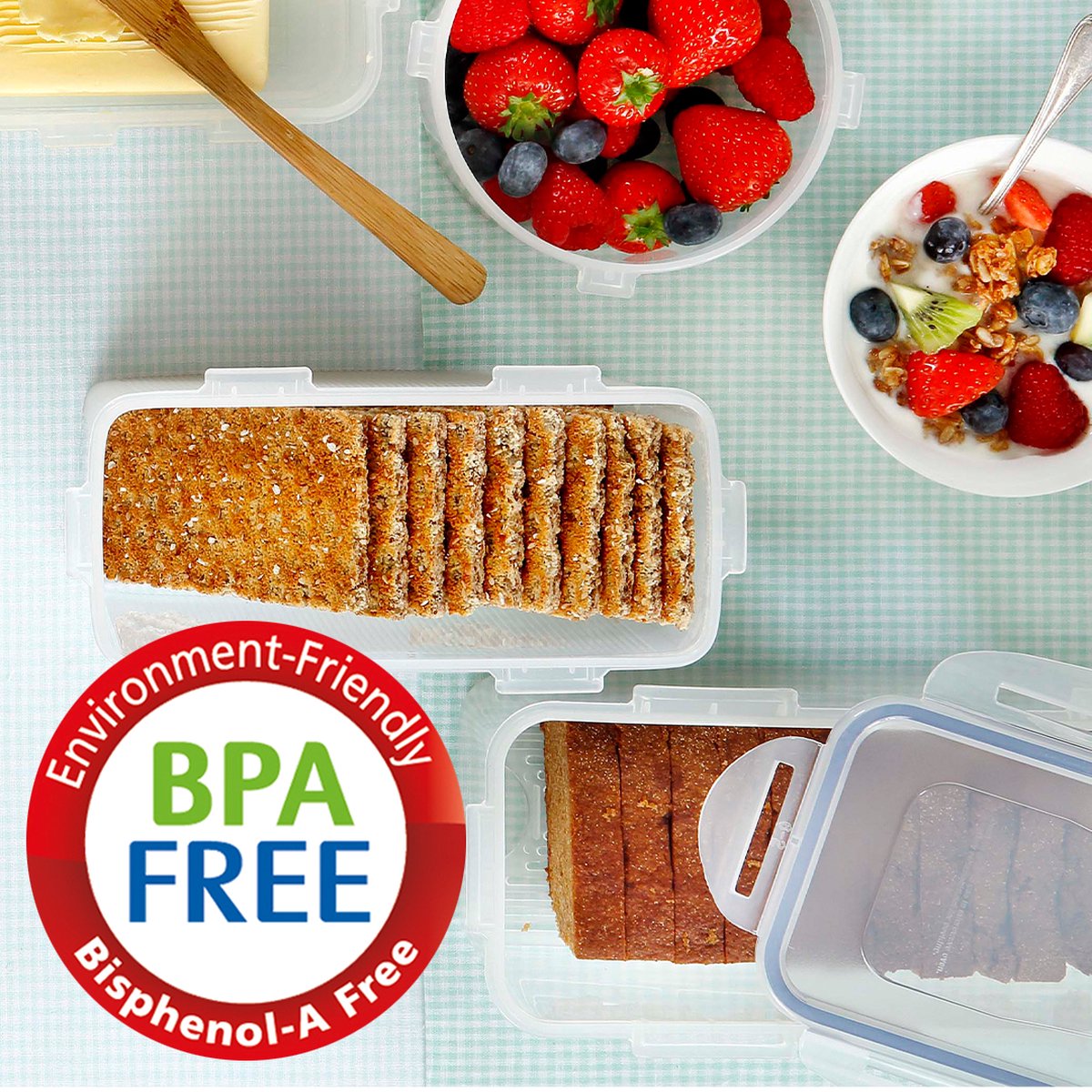  Lock&amp;Lock Vershouddoos - Bewaardoos Met Deksel - Voor Ontbijtkoek Peperkoek En Cake - Cakedoos - 100% Luchtdicht - 3,4 Liter