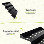  Kruidenrek Lade - Zwart - 4 Laags - Aluminium - Kruidenpotjes Opbergen