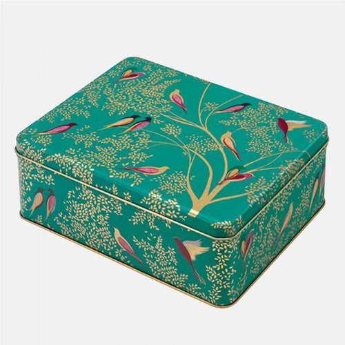  Bewaarblik Vogels - Groen - Rechthoek - Blik - 19,5 X 15,4 X 7,5 Cm - Sara Miller London