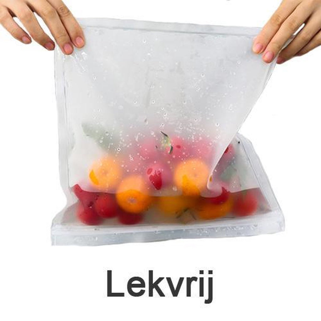  Siliconen Vershoudzakken | Diepvrieszakken | Set Van 10 | Duurzaam | Herbruikbaar Boterhamzakje | Mealprep