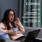  Coninx Yoghurtbeker To Go - Muesli Beker To Go - Lunchbeker - Mueslibeker 640ml ( 450ml+190ml ) - Blauw