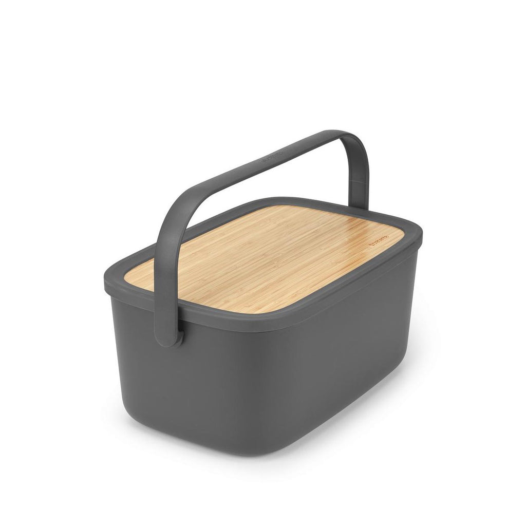  Brabantia Nic Broodtrommel - Met Bamboe Deksel - Dark Grey