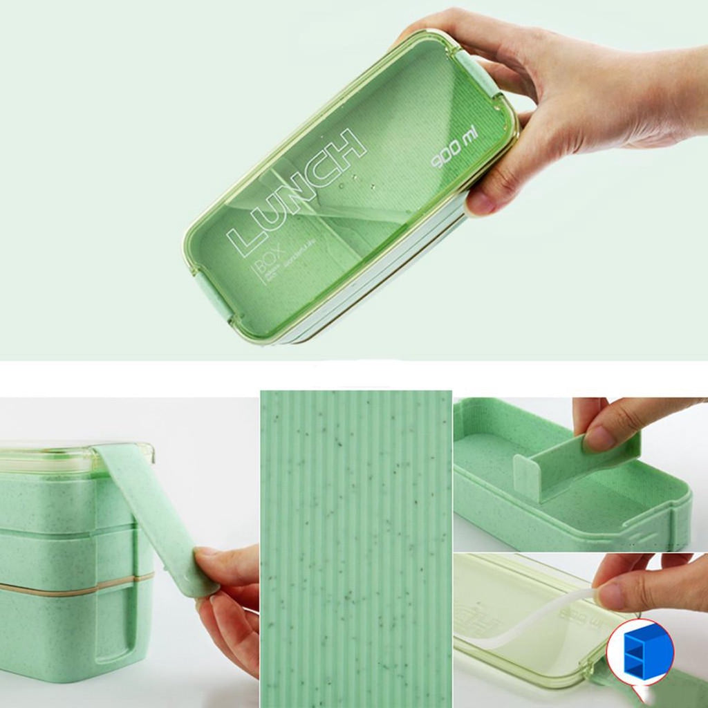  Lunchbox - Meal Prep Bakjes - Lunch Box Met Deksel - Meal Prep – Bento Box - Lunchtrommel Met Bestek Beige