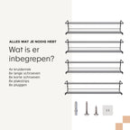  Noswo Kruidenrek Ophangbaar - Voor 24 Kruidenpotjes - 4 Stuks - Keukenrek Hangend - RVS - Zwart
