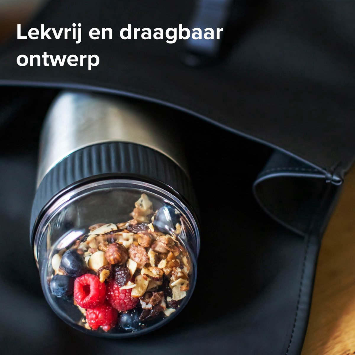  Coninx Thermos Lunchbox - Muesli Beker To Go - Isoleer Lunchpot - Yoghurtbeker To Go - Mueslibeker 840ml (600ml+240ml) - RVS