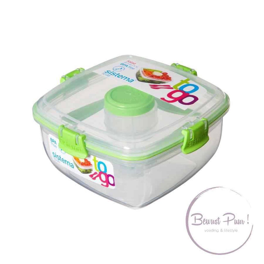  Sistema Salade Box Met Bestek - Geelgroen