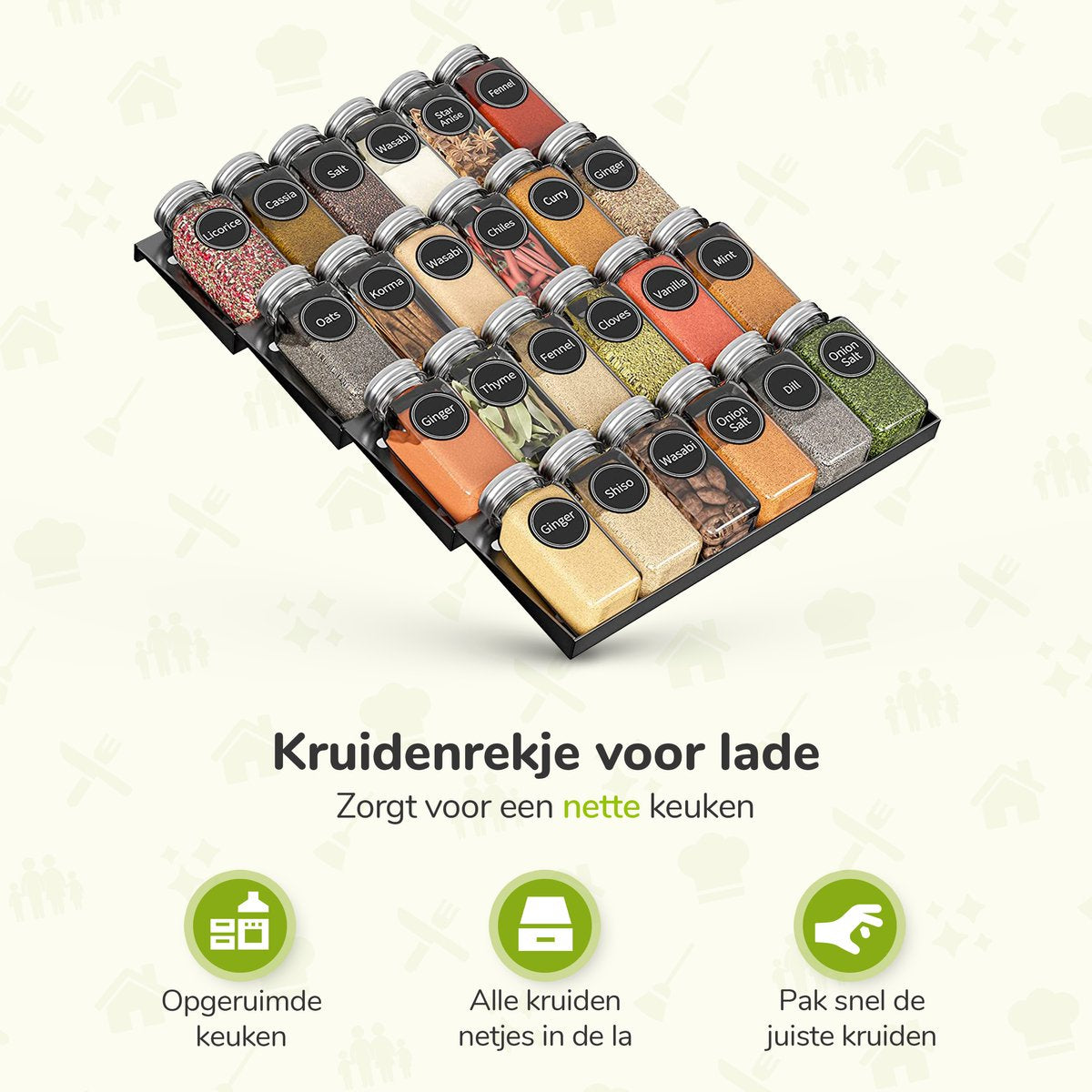  Kruidenrek Lade - Zwart - 4 Laags - Aluminium - Kruidenpotjes Opbergen