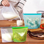  LOUZR Siliconen Vershoudzakken - Set 4-Stuks - 1000ml - Herbruikbaar