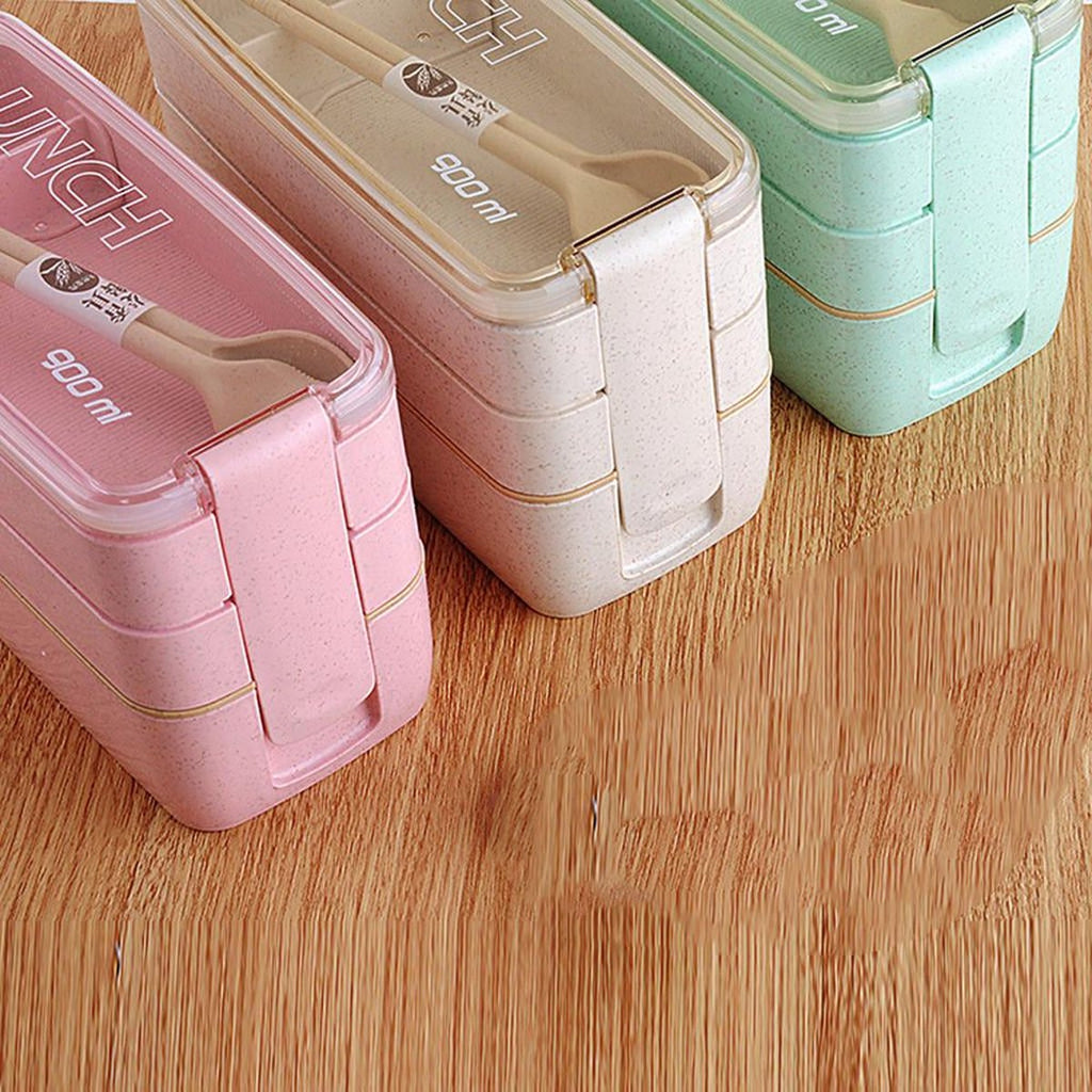  Lunchbox - Meal Prep Bakjes - Lunch Box Met Deksel - Meal Prep – Bento Box - Lunchtrommel Met Bestek Beige