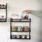  Soome Viljo - Kruidenrek Ophangbaar - Keukenrek - Wandrek - Keuken Organizer - 5 Laags - Verstelbaar - Staal - Zwart - H85xB42.5cm