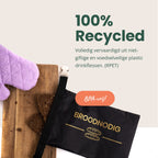  BROODNODIG® - Herbruikbare Boterhamzak - Van 100% Gerecyclede PET-flessen - Ideaal Als Diepvrieszakjes - Lunchzak - Herbruikbaar Boterhamzakje - Foodwrap - Lunchbox - 30x20cm - Zwart