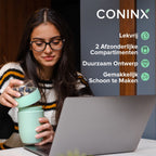  Coninx Yoghurtbeker To Go - Muesli Beker To Go - Lunchbeker - Mueslibeker 640ml (450ml+190ml) - Groen