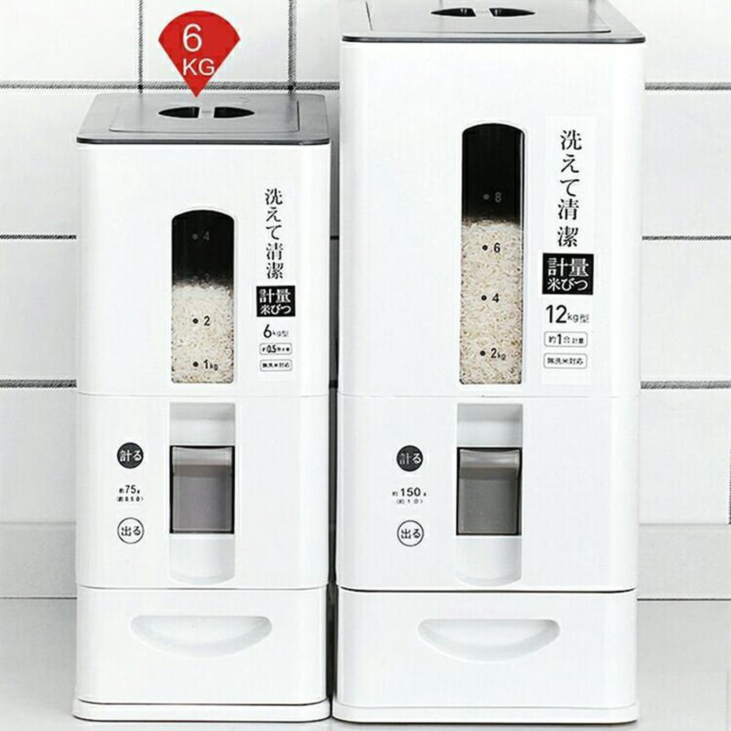 Merkloos TDR-Japans Rijst/Granen Container/Dispenser/ Opbergdoos - 6KG Inhoud - Wit