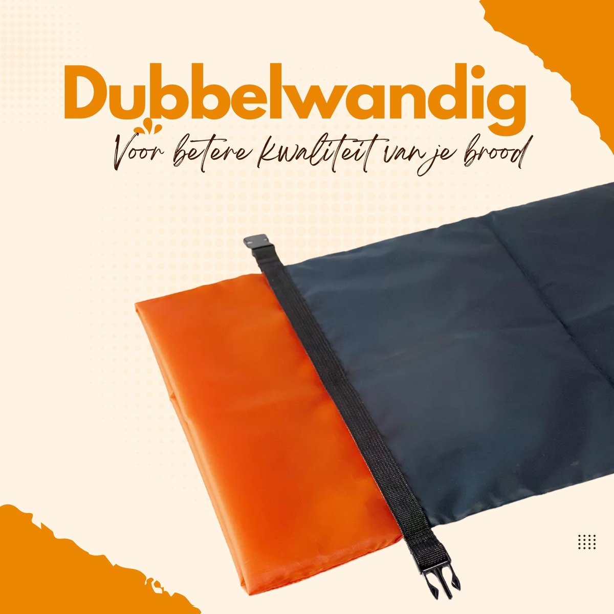  Herbruikbare Broodzak - Brooddoos - Broodbak - Voor Zelfgebakken Brood - Dubbele Voering -
