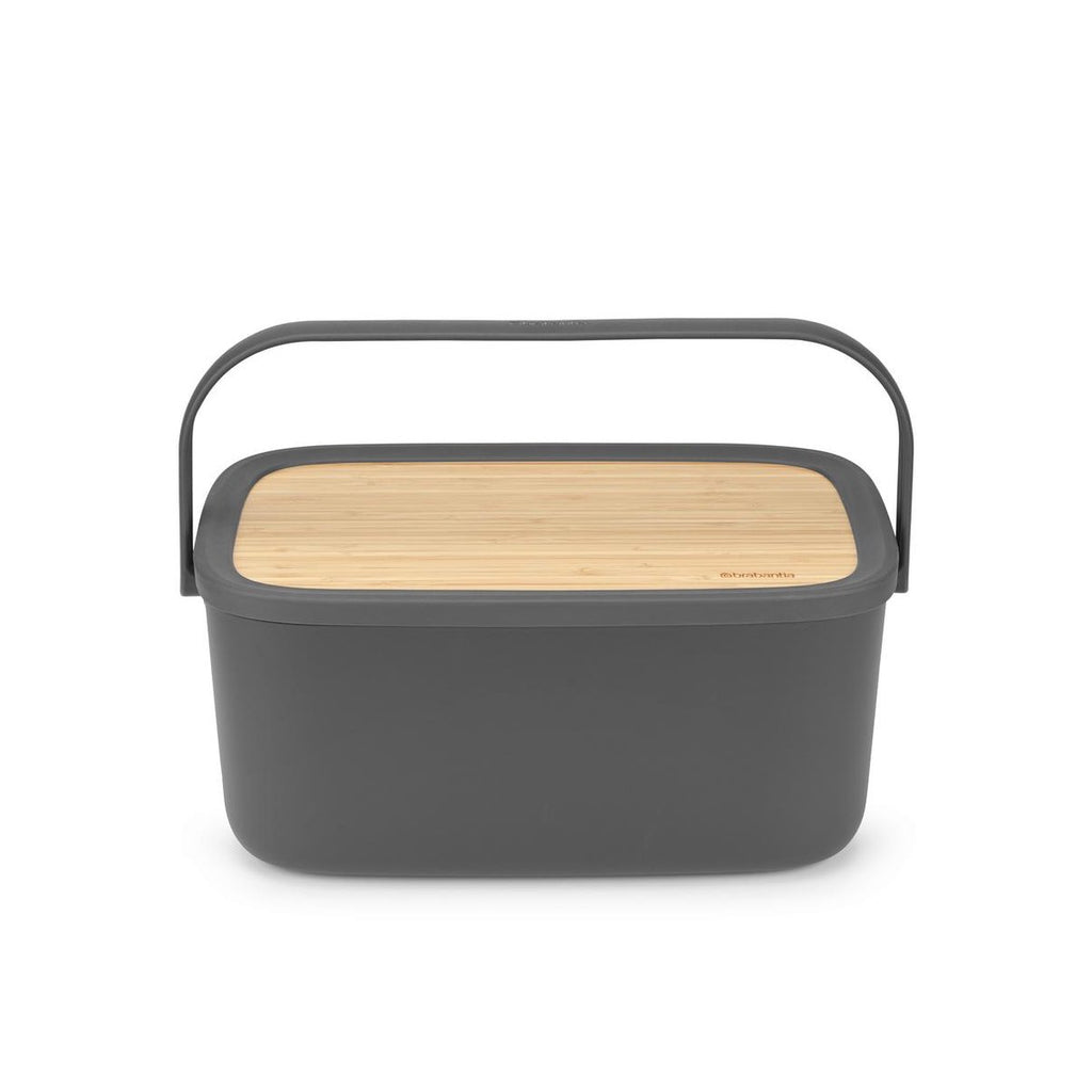  Brabantia Nic Broodtrommel - Met Bamboe Deksel - Dark Grey
