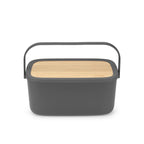  Brabantia Nic Broodtrommel - Met Bamboe Deksel - Dark Grey