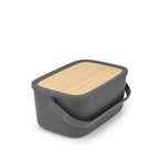  Brabantia Nic Broodtrommel - Met Bamboe Deksel - Dark Grey