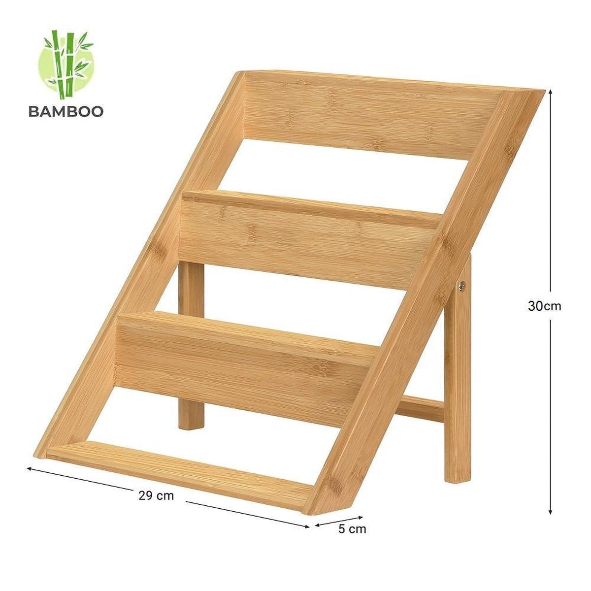Merkloos Decopatent® Kruidenrekje Staand - Kruidenrek Voor 16 Tot 20 Kruidenpotjes - Hout - 4 Laags