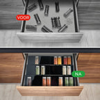 Goedewaere Kruidenrek Lade - 6 Stuks - Keuken Organizers - Keukenlade Organiser - Kruiden Organizer - Uitschuifbaar - Kunststof