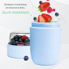  Coninx Yoghurtbeker To Go - Muesli Beker To Go - Lunchbeker - Mueslibeker 640ml ( 450ml+190ml ) - Blauw
